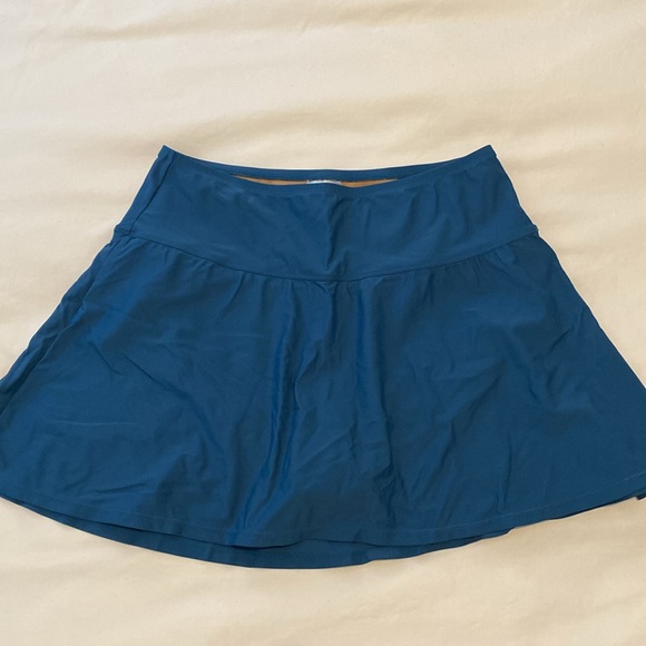 Shapermint Essentials High Waisted Full Coverage Swim Skirt, Ocean Blue, XL - Picture 8 of 13